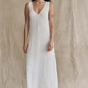 Free People Textured White Maxi Dress graduation